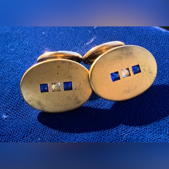 Antique Rolled Gold Button Links - Picture 1 of 4